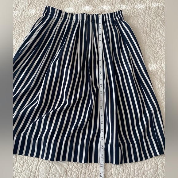 Women’s J Crew Striped Pleated Midi Skirt - Sz 0 - Picture 10 of 11